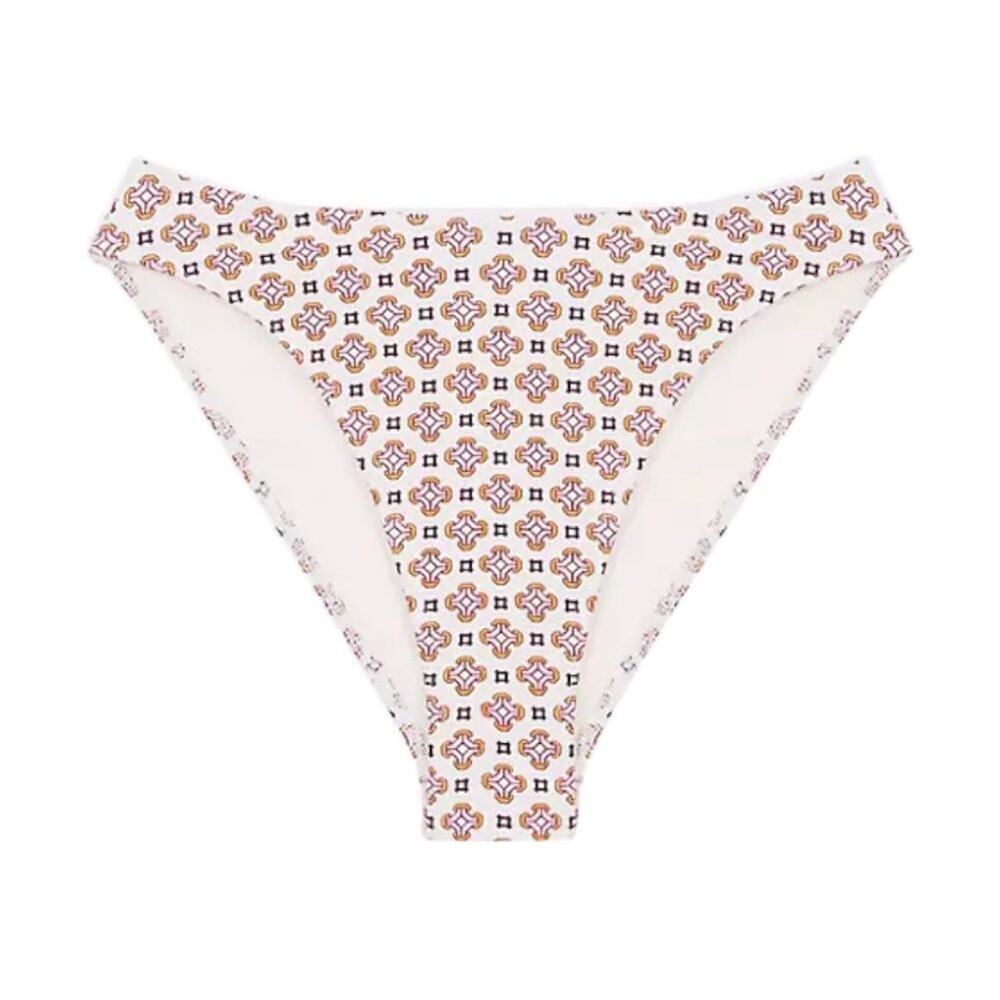 Maje Tolila Printed Tiles Ecru Bikini Bottom Size 2 Medium NWOT
